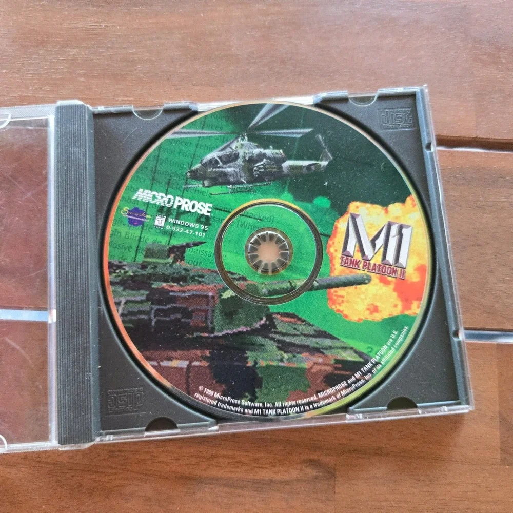 VTG MicroProse M1 Tank Platoon II Green‎ PC Game Disc Windows 95 1998 Simulation